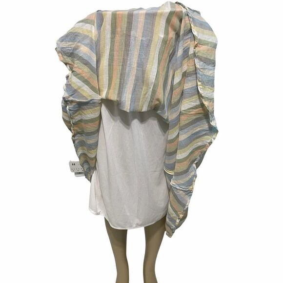 Mix‎ Nouveau Striped Peasant Skirt White Medium - Picture 4 of 9